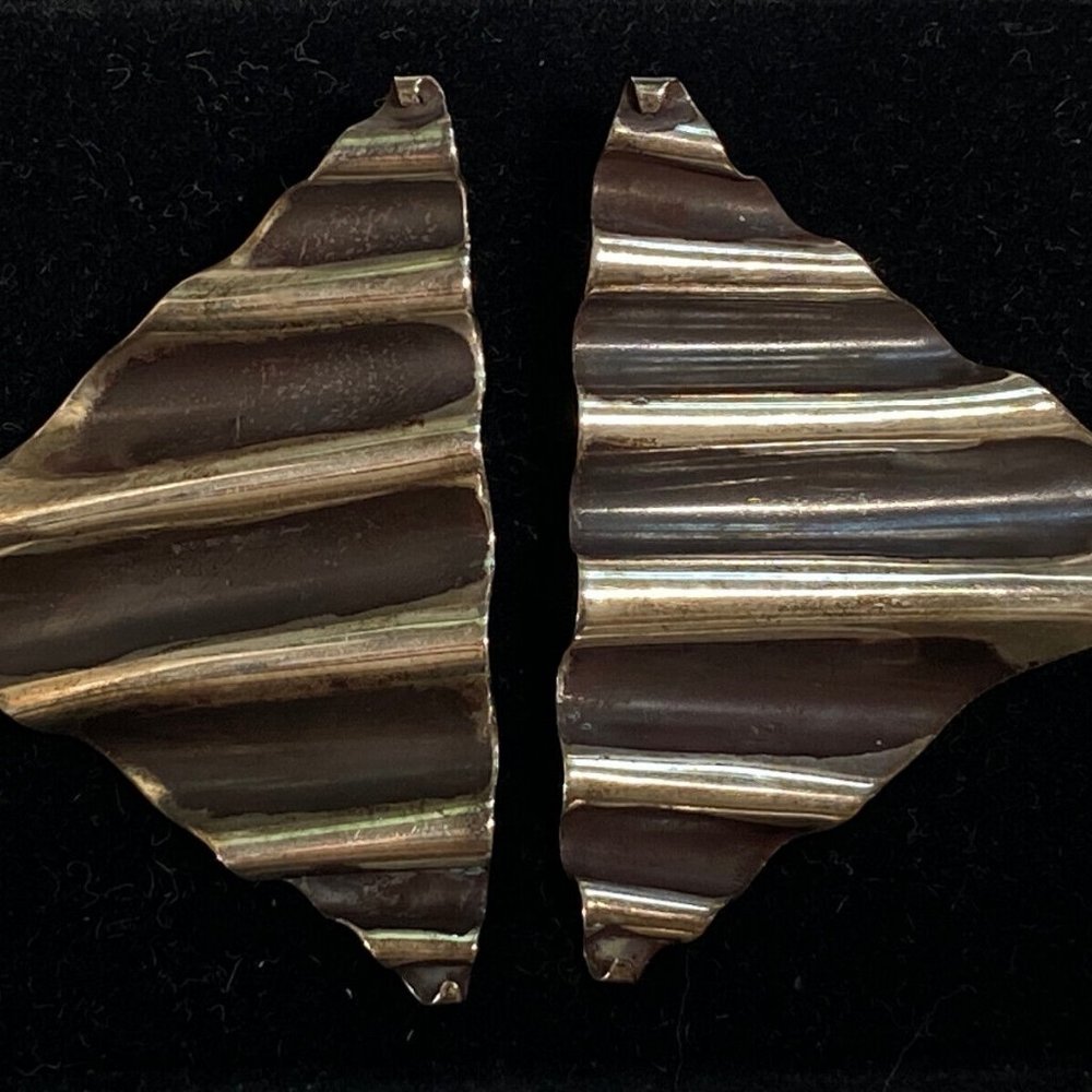 Monifa Edwards "Wave" Handmade Sterling Silver Earrings Artisan Mothers Day gift
